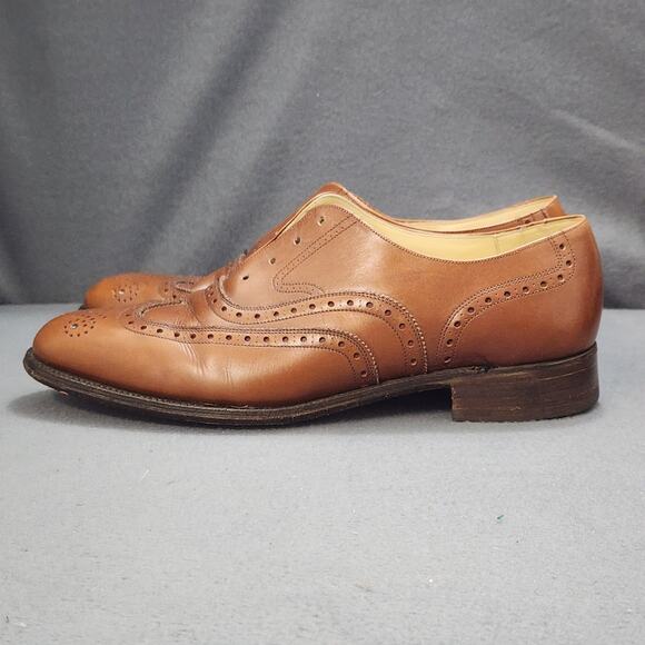 Saxon Mens 9.5 EEE Brown Leather Wingtip Oxford Dress Shoes main image 11